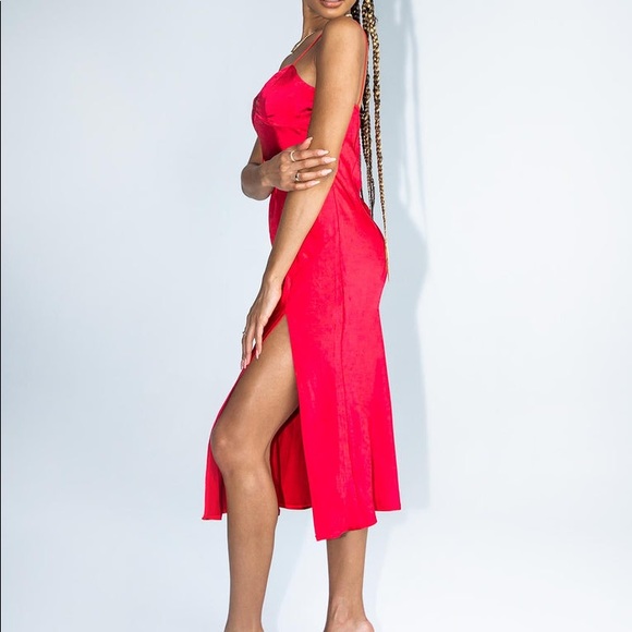 Allou Midi Dress Red Princess Polly - Picture 3 of 4